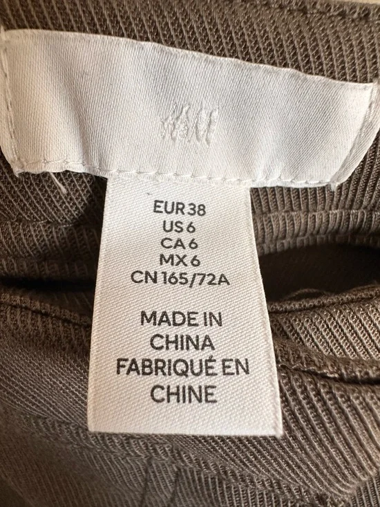 H&M Wide Leg Trousers Khaki Green Size 6 - Picture 7 of 13